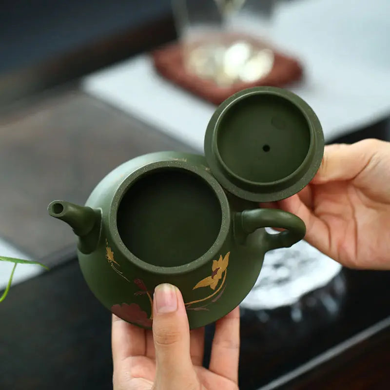 Handmade Green Kettle Yixing Purple Clay Teapot