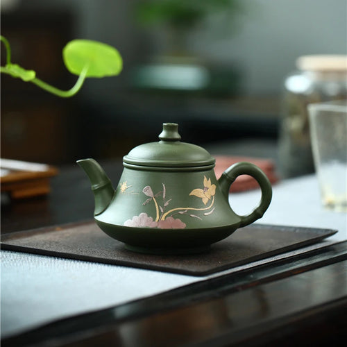 Handmade Green Kettle Yixing Purple Clay Teapot