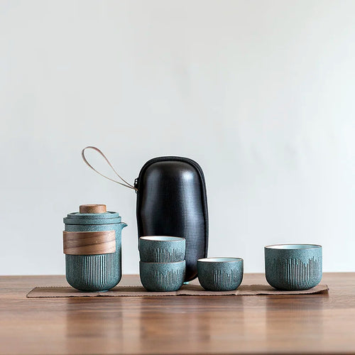 Tangpin Green Ceramic Portable Tea Set