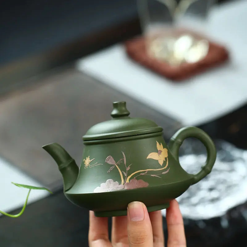 Handmade Green Kettle Yixing Purple Clay Teapot